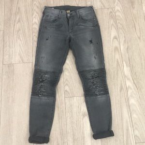 True Religion Halle Moto Jean with Super T Stitch